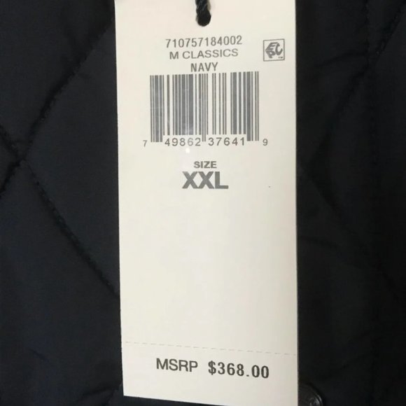 Polo Ralph Lauren The Iconic Quilted Coat Car Jacket Pony Logo College Navy XXL - Picture 5 of 7